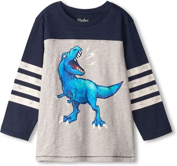 Hatley Langarmshirt DINO ROAR in grau melange/blau