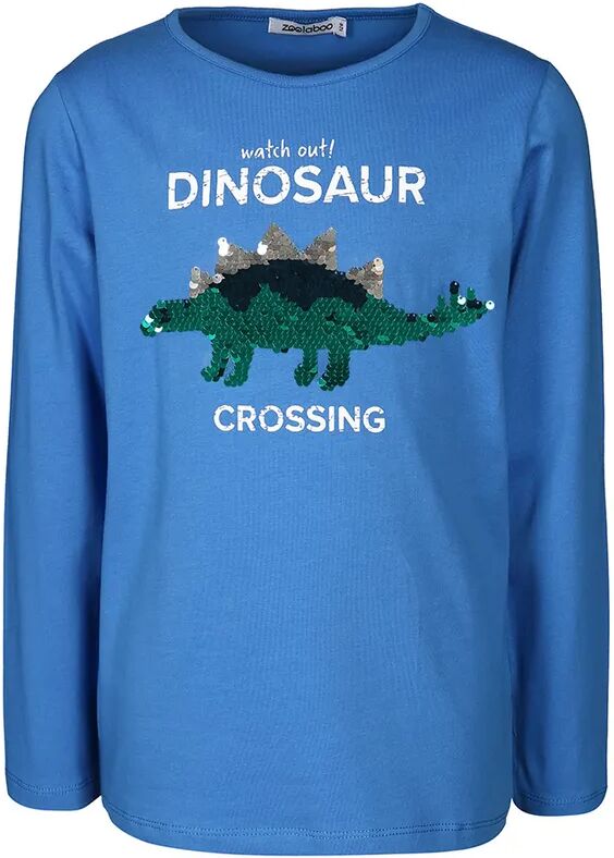 zoolaboo Langarmshirt DINOSAUR CROSSING mit Wendepailletten in royalblau