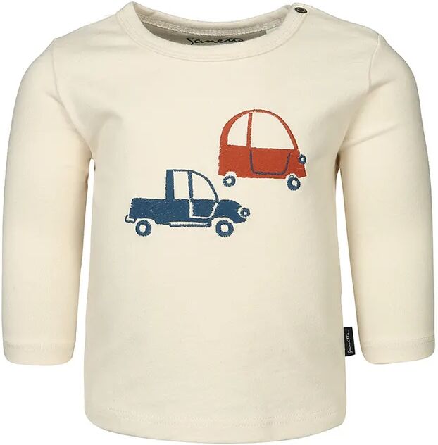 Sanetta Langarmshirt LITTLE CAR in cream