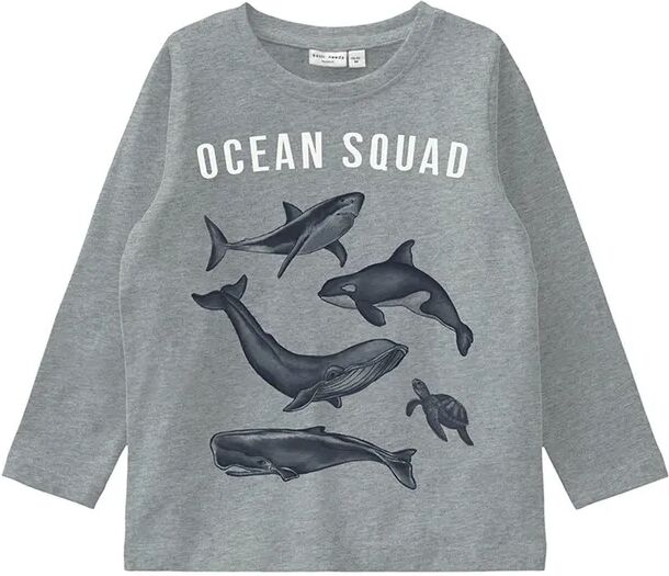 name it Langarmshirt NMMVUX – OCEAN SQUAD in grey melange