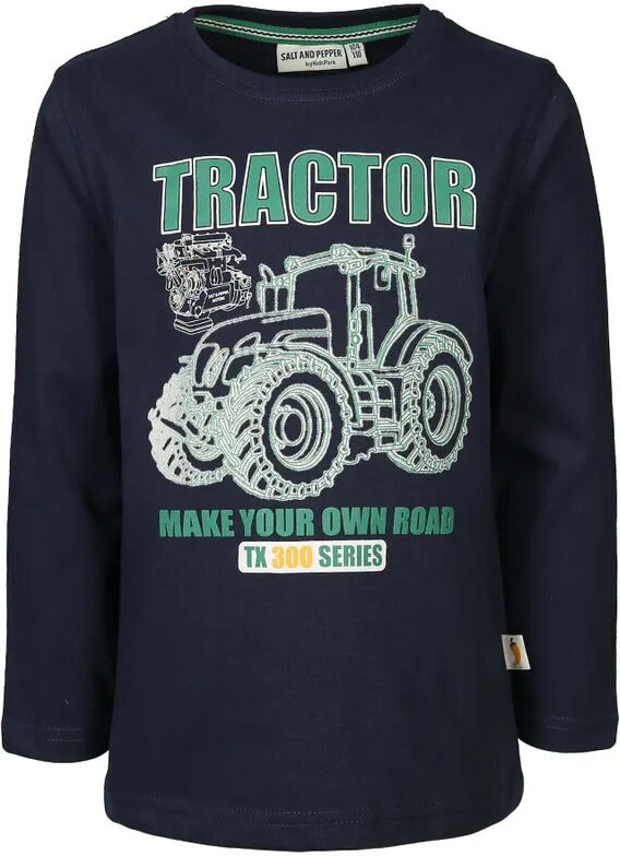 Salt & Pepper Langarmshirt TRACTOR – GLOW IN THE DARK in navy