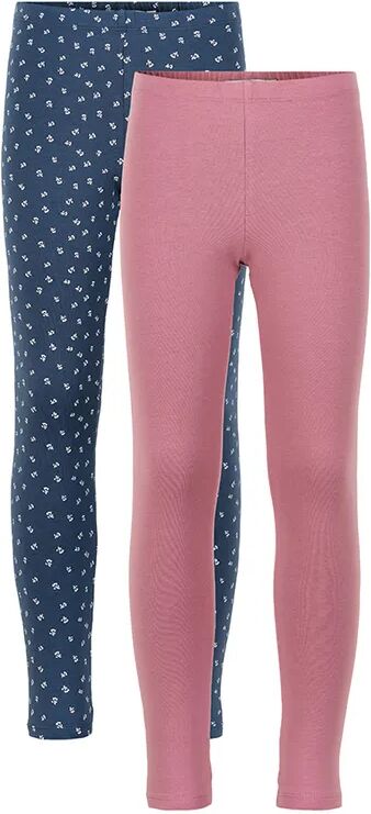 Minymo Leggings BASIC 2er-Pack in rosa/blau AOP