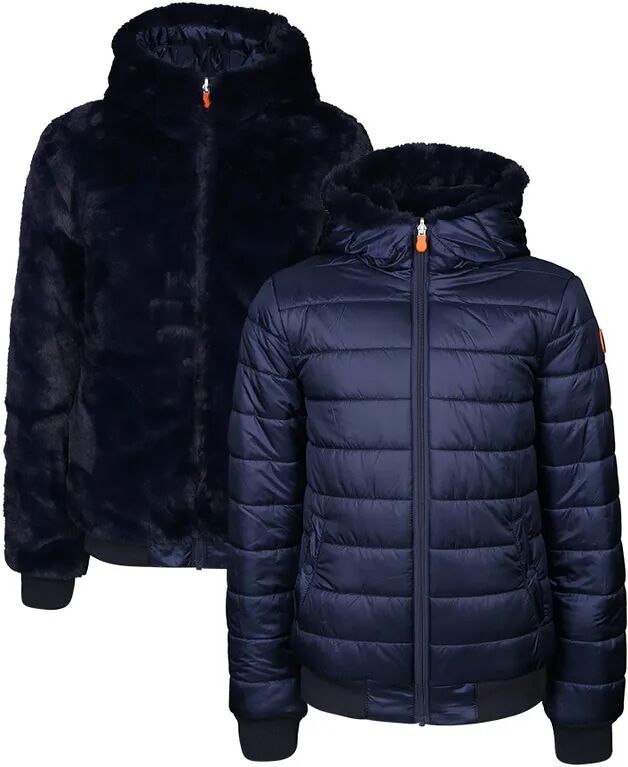 Save The Duck Plüsch-Steppjacke GIUBBOTTO CAPPUCCIO zum Wenden in navy