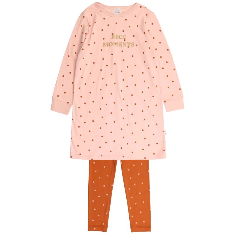 Schiesser Schlafanzug lang NATURAL LOVE – GOLD gepunktet in rosa