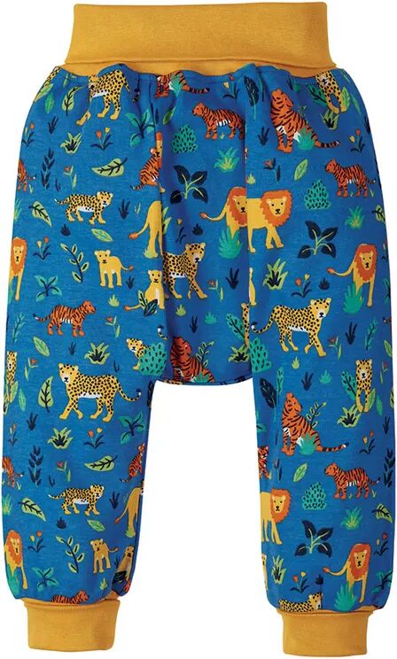 frugi Schlupfhose PARSNIP – BIG CATS mit Softbund in blau/orange