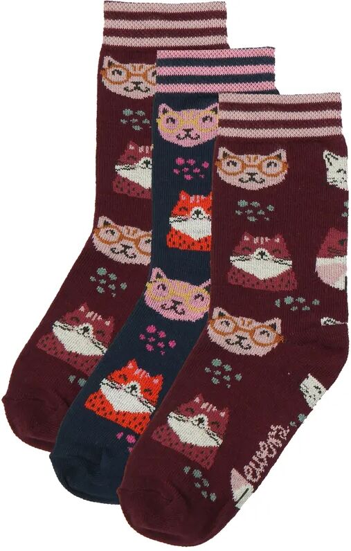 ewers Socken KATZE 3er-Pack in navy/rotwein