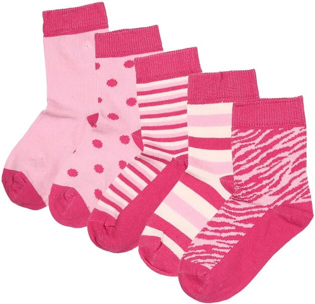 Minymo Socken STRIPES & DOTS 5er-Pack in pink/weiß