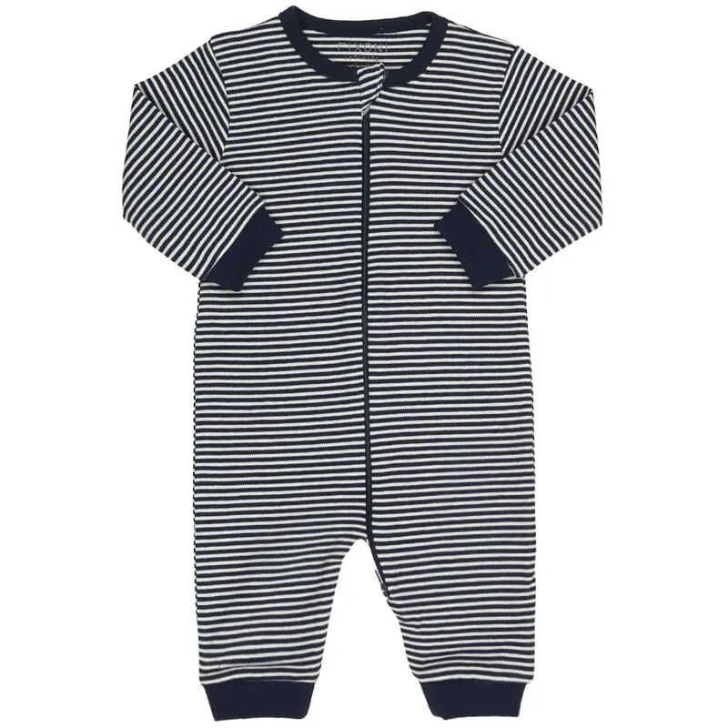 FIXONI® Strampler INFINITY NIGHTSUIT STRIPES ohne Fuß in dunkelblau