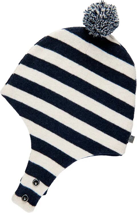 CeLaVi Strick-Mütze HELMET STRIPE mit Wolle in navy/weiß