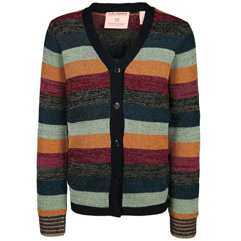 Scotch R`Belle Strickjacke BIENVENUE Á PARIS mit Glitzer in bunt