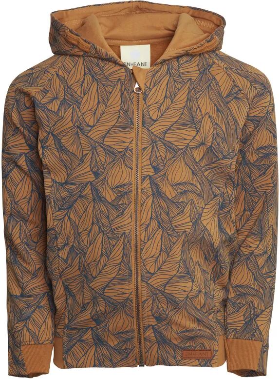 EN FANT Sweatjacke MOUNTAIN AOP in tobacco brown