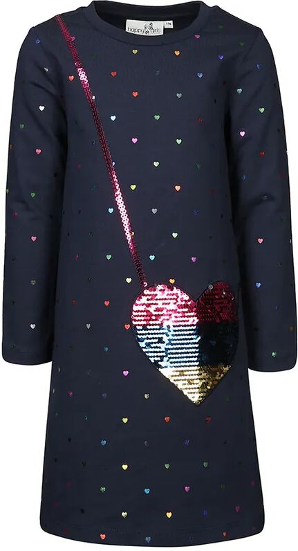 happy girls Sweatkleid RAINBOW HEARTS mit Wendepailletten in navy