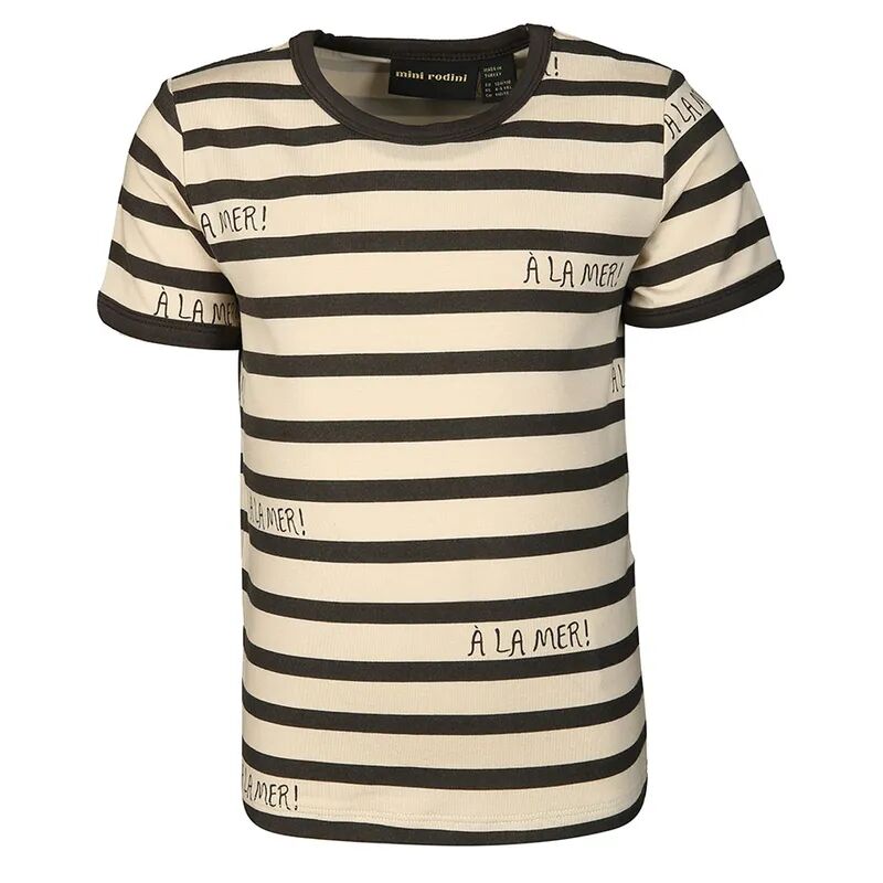 mini rodini T-Shirt A LA MER gestreift in beige/braun