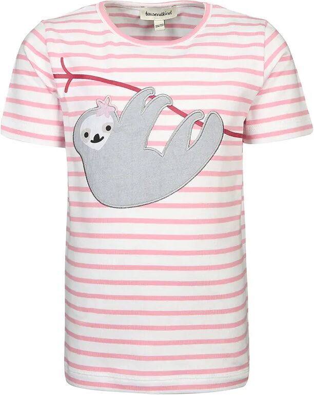 tausendkind collection T-Shirt GIRLS FAULTIER gestreift in weiß/lightpink