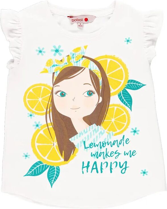 Boboli T-Shirt LEMONADE mit Flügelärmel in weiß/bunt