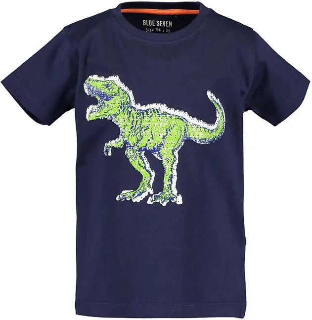 BLUE SEVEN T-Shirt NEON DINO mit Wendepailletten in nachtblau