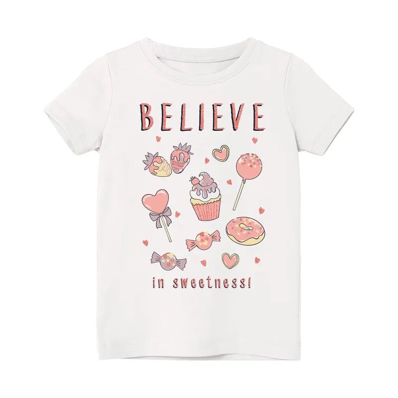 name it T-Shirt NMFVEEN BELIEVE in white alyssum