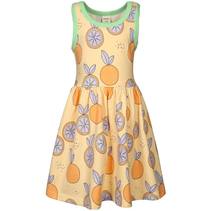 Maxomorra Träger-Kleid CITRUS SUN in apricot/grün