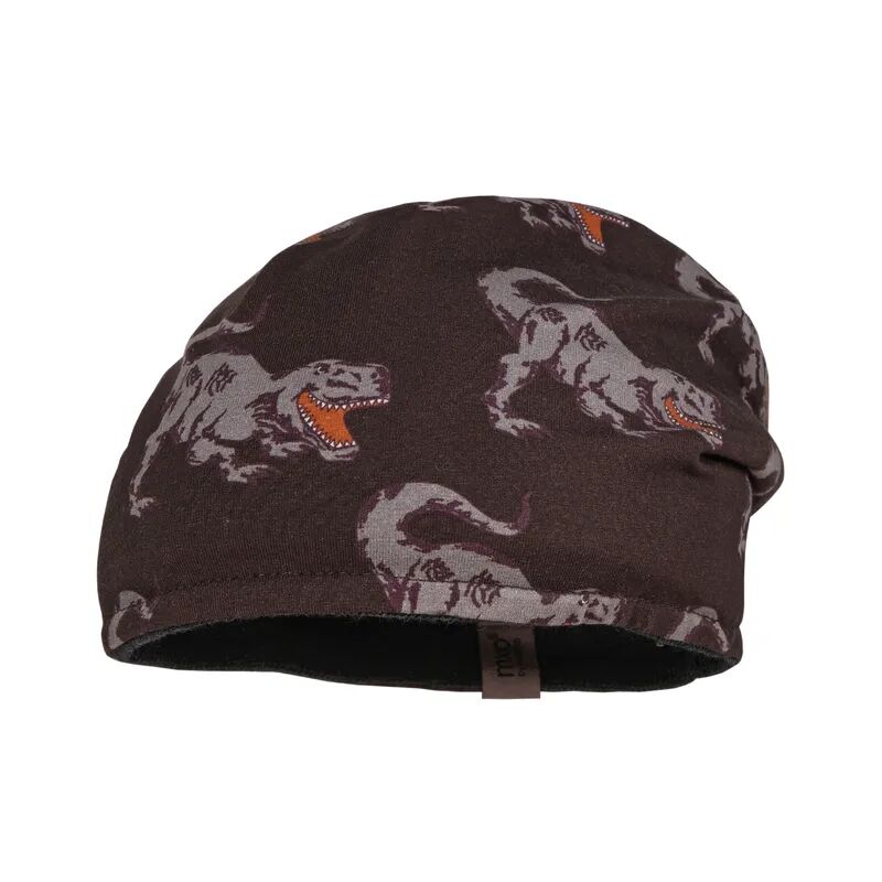 maximo Wende-Beanie DINO gefüttert in carbon melange/cherry brown