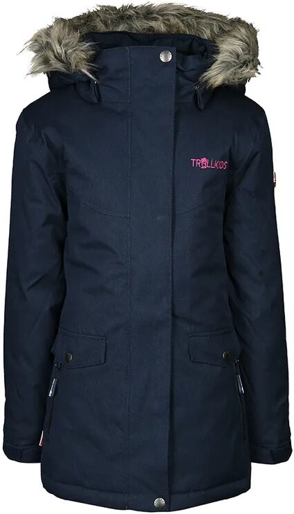 TROLLKIDS Wintermantel OSLO COAT XT mit Kunstfellbesatz in navy/magenta