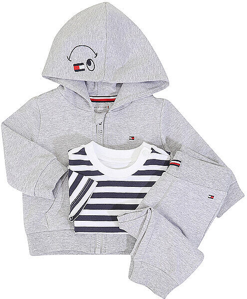 Tommy Hilfiger Mädchen Geschenkset - Jogginganzug mit Shirt grau   Kinder   Größe: 86   KN0KN01411