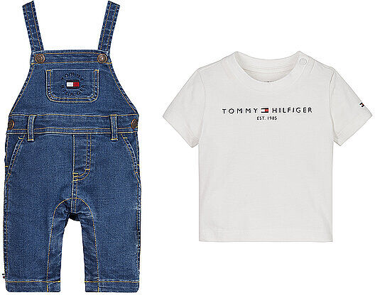 Tommy Hilfiger Baby Jungen Latzhosen Set 2teilig blau   Kinder   Größe: 86   KN0KN01382