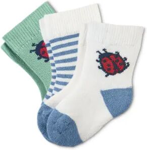 Tchibo - 3 Paar Frottier-Babysocken - Weiss/Gestreift -Baby - Gr.: 19-22 Baumwolle 1x 19-22