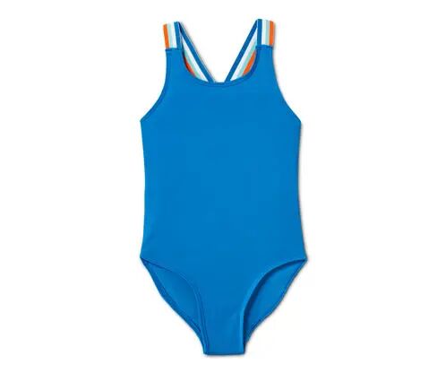 Tchibo - Badeanzug mit recyceltem Material - Blau -Kinder - Gr.: 110/116 Polyester  110/116
