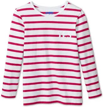 Tchibo - Langarmshirt mit Wendepailletten-Applikation - Weiss/Gestreift -Kinder - Gr.: 98/104 Baumwolle  98/104