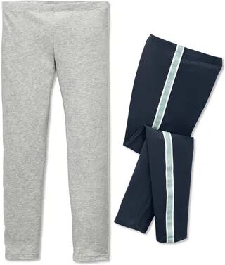 Tchibo - 2 Leggings - Silber/Meliert -Kinder - Gr.: 146/152 Baumwolle Blau 146/152