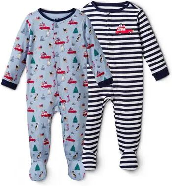 Tchibo - 2 Baby-Pyjamas - Dunkelblau/Gestreift -Baby - 100% Baumwolle - Gr.: 74/80 Baumwolle 1x 74/80