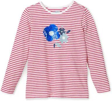 Tchibo - Langarmshirt mit Wendepailletten - Weiss/Gestreift -Kinder - Gr.: 98/104 Baumwolle  98/104