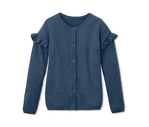 Tchibo - Strickjacke - Blau/Meliert -Kinder - 100% Baumwolle - Gr.: 170/176 Baumwolle Blau 170/176