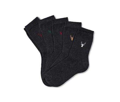 Tchibo - 5 Paar Socken - Anthrazit/Meliert -Kinder - Gr.: 31-34 Baumwolle  31-34