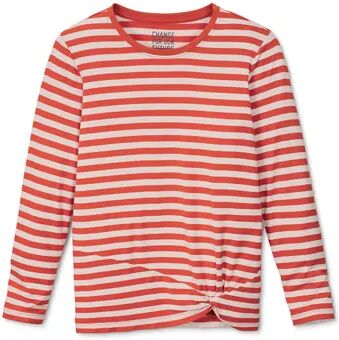 Tchibo - Langarmshirt mit Knotendetail - Orange/Gestreift -Kinder - Gr.: 146/152 Elasthan  146/152