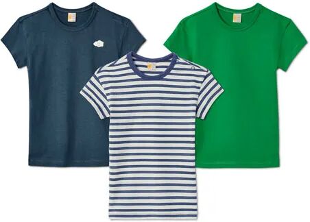 Tchibo - 3 T-Shirts aus Bio-Baumwolle - Dunkelblau/Gestreift -Kinder - 100% Baumwolle - Gr.: 98/104 Baumwolle 1x 98/104