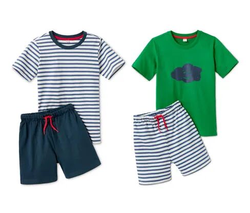 Tchibo - 2 Shorty-Pyjamas aus Bio-Baumwolle - Dunkelblau/Gestreift -Kinder - 100% Baumwolle - Gr.: 122/128 Baumwolle 1x 122/128