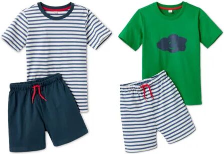 Tchibo - 2 Shorty-Pyjamas aus Bio-Baumwolle - Dunkelblau/Gestreift -Kinder - 100% Baumwolle - Gr.: 110/116 Baumwolle 1x 110/116