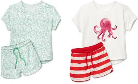 Tchibo - 2 Baumwoll Shorty-Pyjamas - Orange/Gestreift -Kinder - 100% Baumwolle - Gr.: 98/104 Baumwolle 1x 98/104