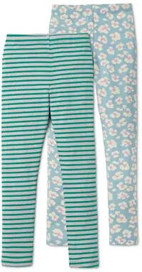 Tchibo - 2 Leggings - Hellblau/Gestreift -Kinder - Gr.: 98/104 Baumwolle 1x 98/104