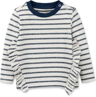 Tchibo - Sweatshirt mit Glitzerdetails - Silber/Gestreift -Kinder - Gr.: 98/104 Polyester  98/104