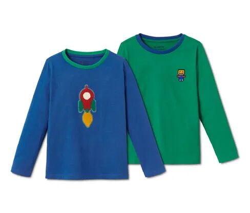 Tchibo - 2 Langarmshirts - Blau -Kinder - 100% Baumwolle - Gr.: 86/92 Baumwolle 1x 86/92