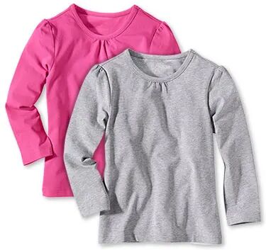 Tchibo - 2 Langarmshirts mit Bio-Baumwolle - Rot/Meliert -Kinder - Gr.: 98/104 Baumwolle Grau 98/104