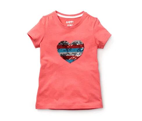 Tchibo - T-Shirt mit Wendepailletten - Koralle -Kinder - 100% Baumwolle - Gr.: 98/104 Baumwolle  98/104