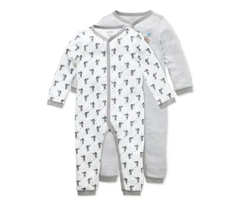 Tchibo - 2 Pyjamas - Weiss/Gestreift -Baby - 100% Baumwolle - Gr.: 50/56 Baumwolle  50/56