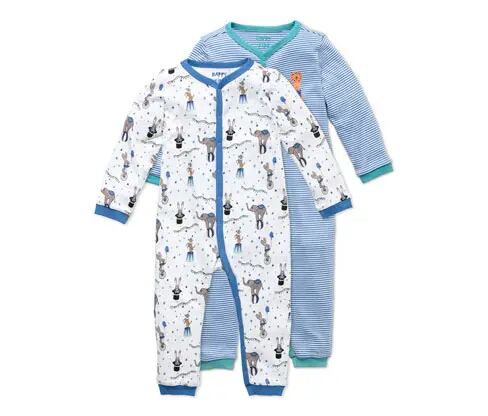 Tchibo - 2 Pyjamas - Weiss/Gestreift -Baby - 100% Baumwolle - Gr.: 74/80 Baumwolle  74/80