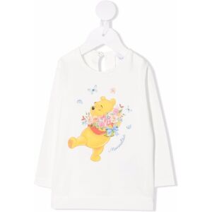 Monnalisa Langarmshirt mit Winnie-Puuh-Motiv - Weiß 12/18/24/36 Unisex