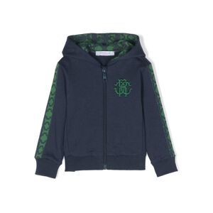 Roberto Cavalli Junior monogram-tape zip-up hoodie - Blau 6 mths/9 mths/12 mths/18 mths/2 yrs/3 yrs Unisex