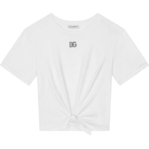 Dolce & Gabbana Kids T-Shirt mit Knoten - Weiß 2/3/4/5/6/8/12/10 Unisex