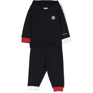 Moncler Enfant logo-patch stretch-cotton trousers set - Blau 18/24/24/36/9/12/12/18 Unisex